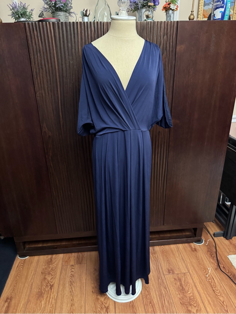 Koh Koh Navy blue crossover wrap-front maxi dress
